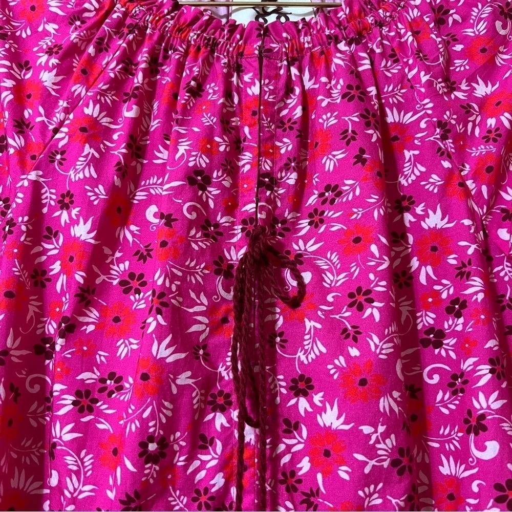 Figue | Bella Dress Tiered Popover Mini Dress Smocked Sleeve Pink Floral Size S - Picture 7 of 15